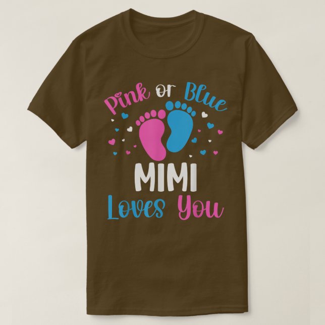 Camiseta Rosa O Azul Mimi Ama A Tu Género Revelar Bebé Sho (Diseño del anverso)