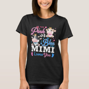Camiseta Rosa o Azul Mimi te Ama Regalos Vaca Bebé Sexo 