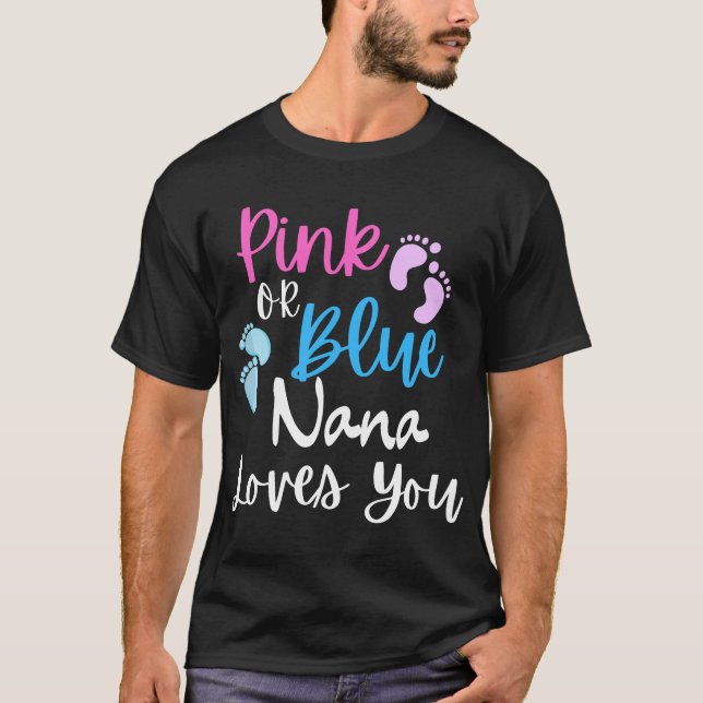 Camiseta Rosa O Azul, Nana Te Ama Anuncio De Revelación De  (Anverso)
