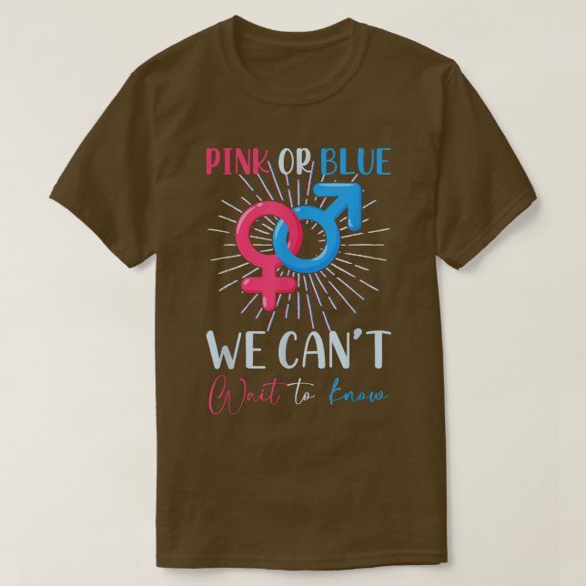 Camiseta Rosa O Azul No Podemos Esperar Conocer Al Fiesta G (Diseño del anverso)