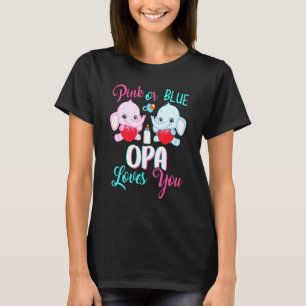 Camiseta Rosa o Azul Opa te Ama Elefantes Bebé Sexo