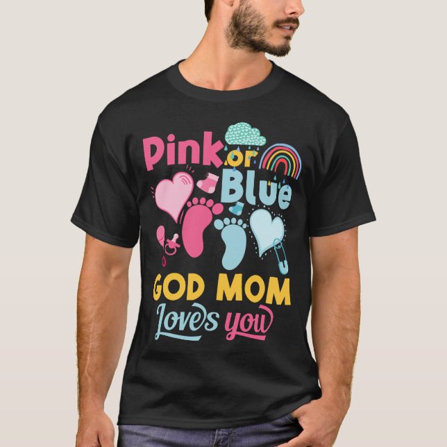Camiseta Rosa O Azul Que Mamá Te Ama El Género Revelar El B (Anverso)