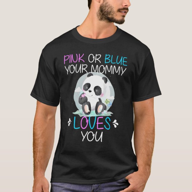 Camiseta Rosa O Azul Te Ama El Panda Clásico (Anverso)