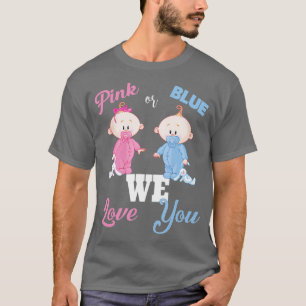 Camiseta Rosa O Azul Te Amamos Baby Shower Gendr Cute