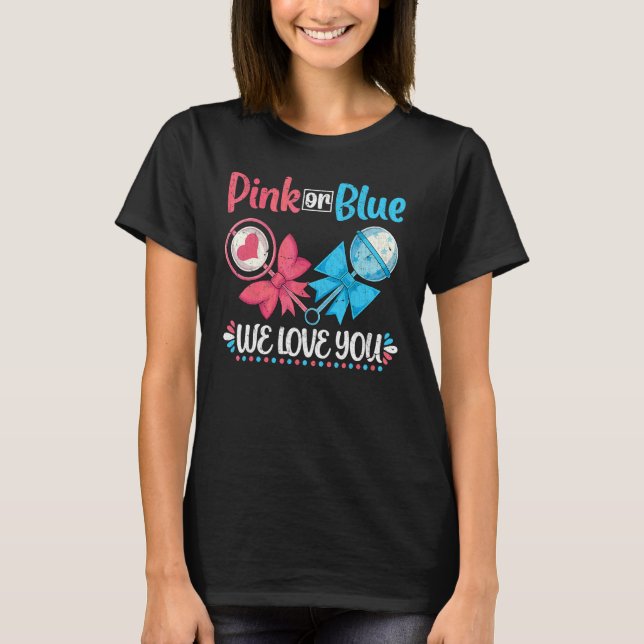 Camiseta Rosa O Azul Te Amamos Bebé Futuros Padres Género (Anverso)