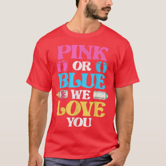 Camiseta Rosa O Azul Te Amamos Invitación De Bebé Género