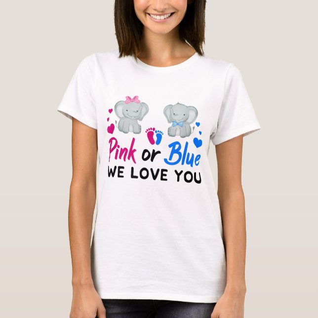 Camiseta Rosa o azul te queremos mamá papá bebé Revolución  (Anverso)