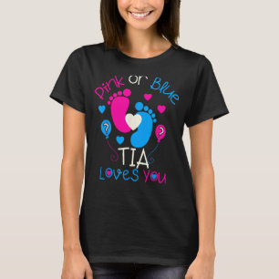 Camiseta Rosa O Azul Tia Ama A Su Bebé Camisas Revés De Gén