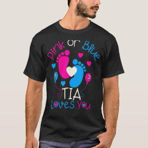 Camiseta Rosa O Azul Tia Ama A Su Bebé Camisas Revés De Gén