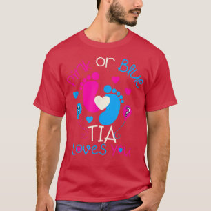Camiseta Rosa O Azul Tia Ama A Su Bebé Género Revelar Gif