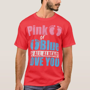 Camiseta Rosa O Azul Todos Nos Encantamos De Su Bebé Género