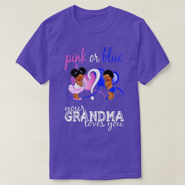 Camiseta Rosa O Azul, Tu Abuela Te Ama Revelación De Género (Diseño del anverso)