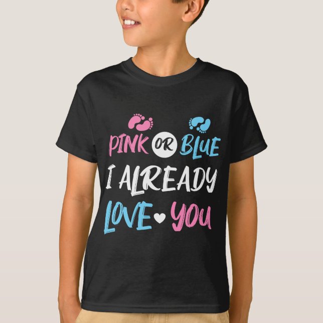 Camiseta Rosa o Azul ya te amo revelación de género (Anverso)