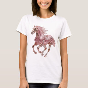 CAMISETA ROSA ORO FRESCO PLATA BRILLANTE CABALLO