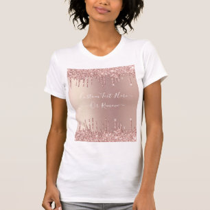 Camiseta Rosa Oro Purpurina Rubor Perforaciones de espuma P