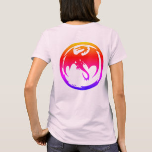 Camiseta rosa pálido de mujer Neon Dragon atrás