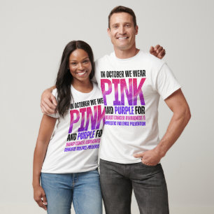 Camiseta Rosa para el cáncer de mama violencia doméstica pú