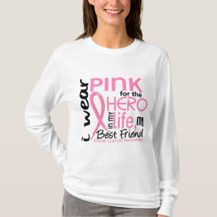 Camiseta Rosa para el héroe en cáncer de pecho del mejor