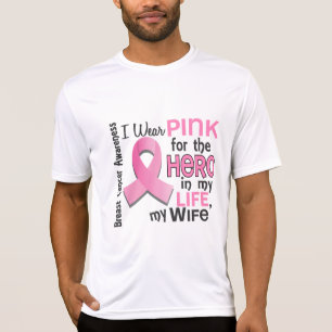 Camiseta Rosa para el héroe en mi cáncer de pecho de la