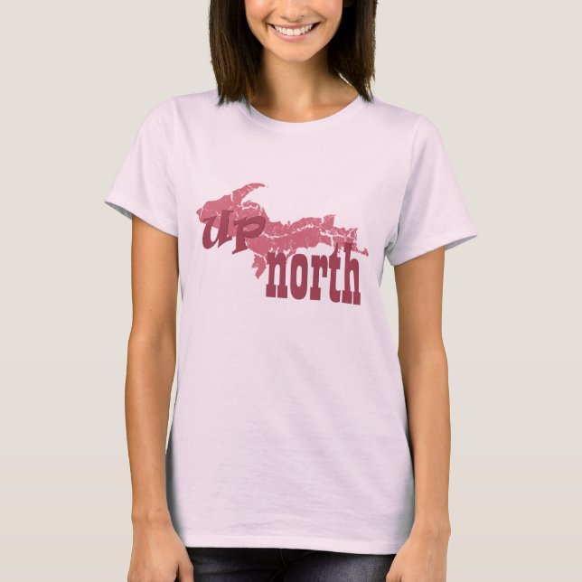 Camiseta rosa para las damas del norte de UP Michi (Anverso)
