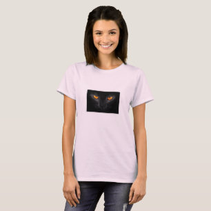 Camiseta rosa para los ojos de gatos negros