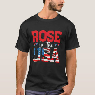 Camiseta Rosa Patriótico Estadounidense En La Bandera Estad