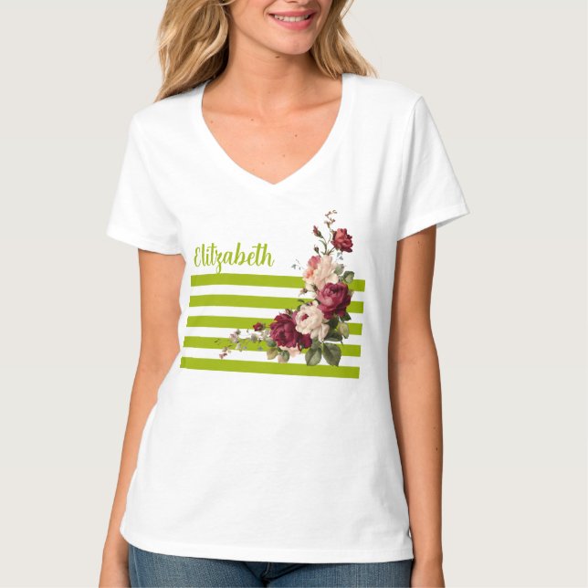 Camiseta Rosa Peony floral (Anverso)