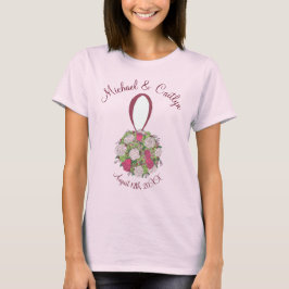 Camiseta Rosa personalizada Floral Bride Boda Bouquet