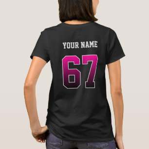 Camiseta Rosa Personalizada Número 67 Personalizad