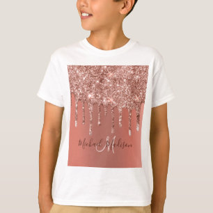 Camiseta Rosa personalizado Purpurina de oro Drily Luxury