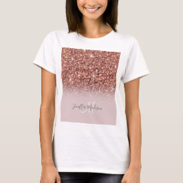 Camiseta Rosa personalizado Purpurina de oro Drily Luxury