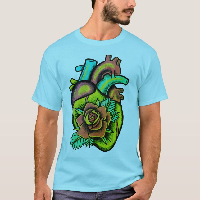 Camiseta Rosa psicodélico colorido moderno (Anverso)