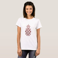 Rosa Purpurina de oro Pineapple TShirt