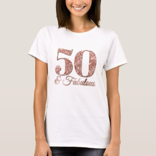 Camiseta Rosa Purpurinoso Gold 50 y fabuloso