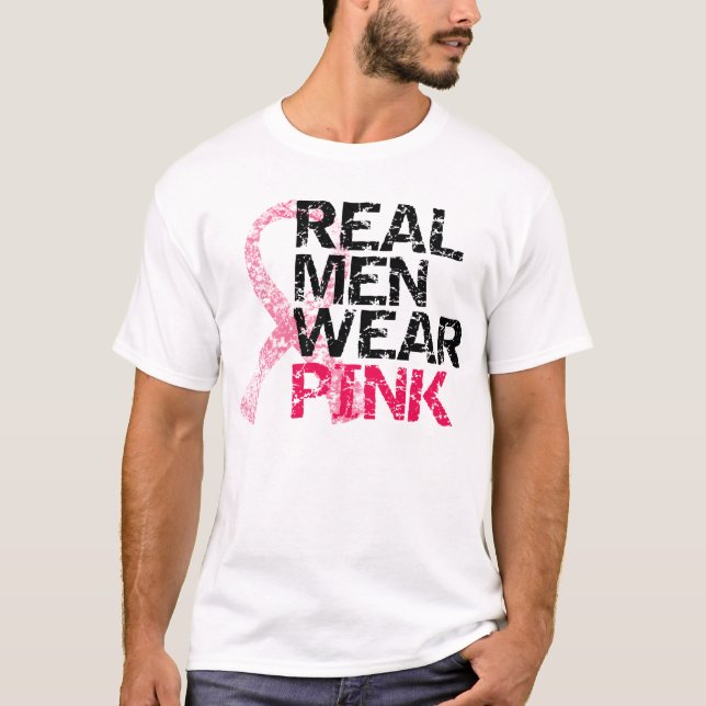Camiseta Rosa real del desgaste de hombres - cáncer de (Anverso)