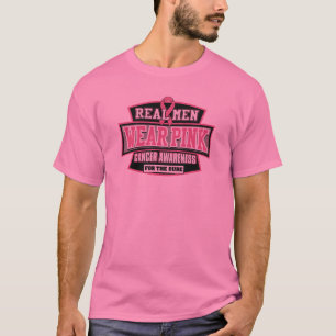 Camiseta Rosa REAL del desgaste de hombres para el cáncer