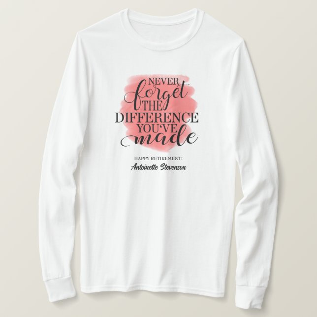 Camiseta Rosa retirado (Anverso del diseño)