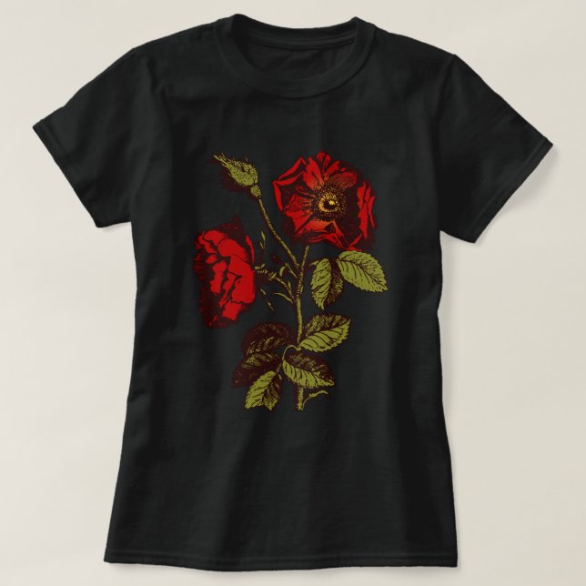 Camiseta Rosa Roja Antigua (Diseño del anverso)