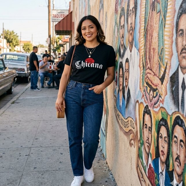 Camiseta Rosa Roja Chicana  (Subido por el creador)