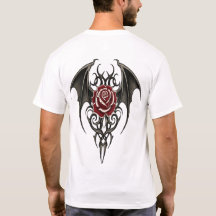 Rosa Roja con Alas Tribales