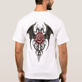 Camiseta Rosa Roja con Alas Tribales