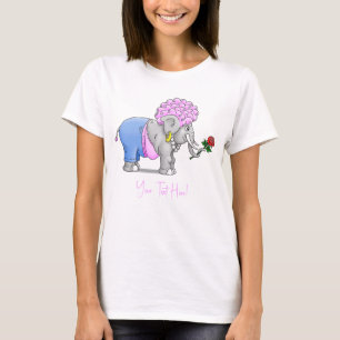 Camiseta Rosa roja de elefante para el Día de San Valentín
