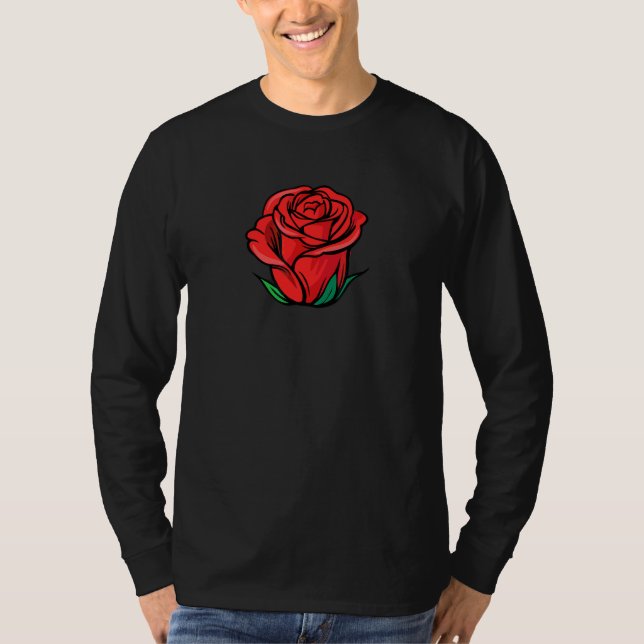 Camiseta Rosa Roja Floral Flor en Flor (Anverso)
