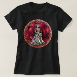 Camiseta Rosa roja gótica de novia y diseño personalizado d