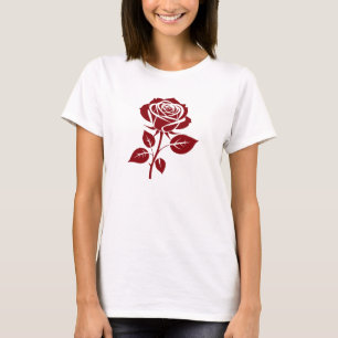 Camiseta Rosa Roja Mágica, amante de la naturaleza