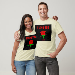 Camiseta Rosa roja me encanta el trasero negro de los hombr