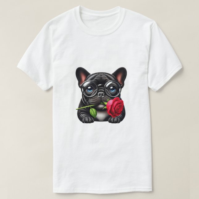 Camiseta Rosa roja negra francesa (Diseño del anverso)