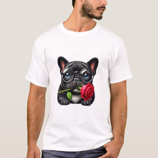 Camiseta Rosa roja negra francesa