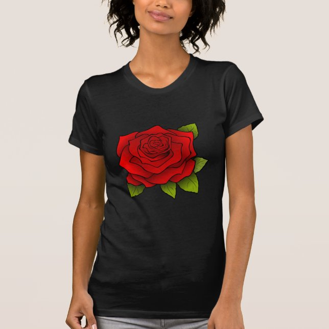 Camiseta Rosa Roja Sencilla (Anverso)