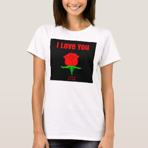 Camiseta Rosa Roja Te amo la parte superior del tanque bási